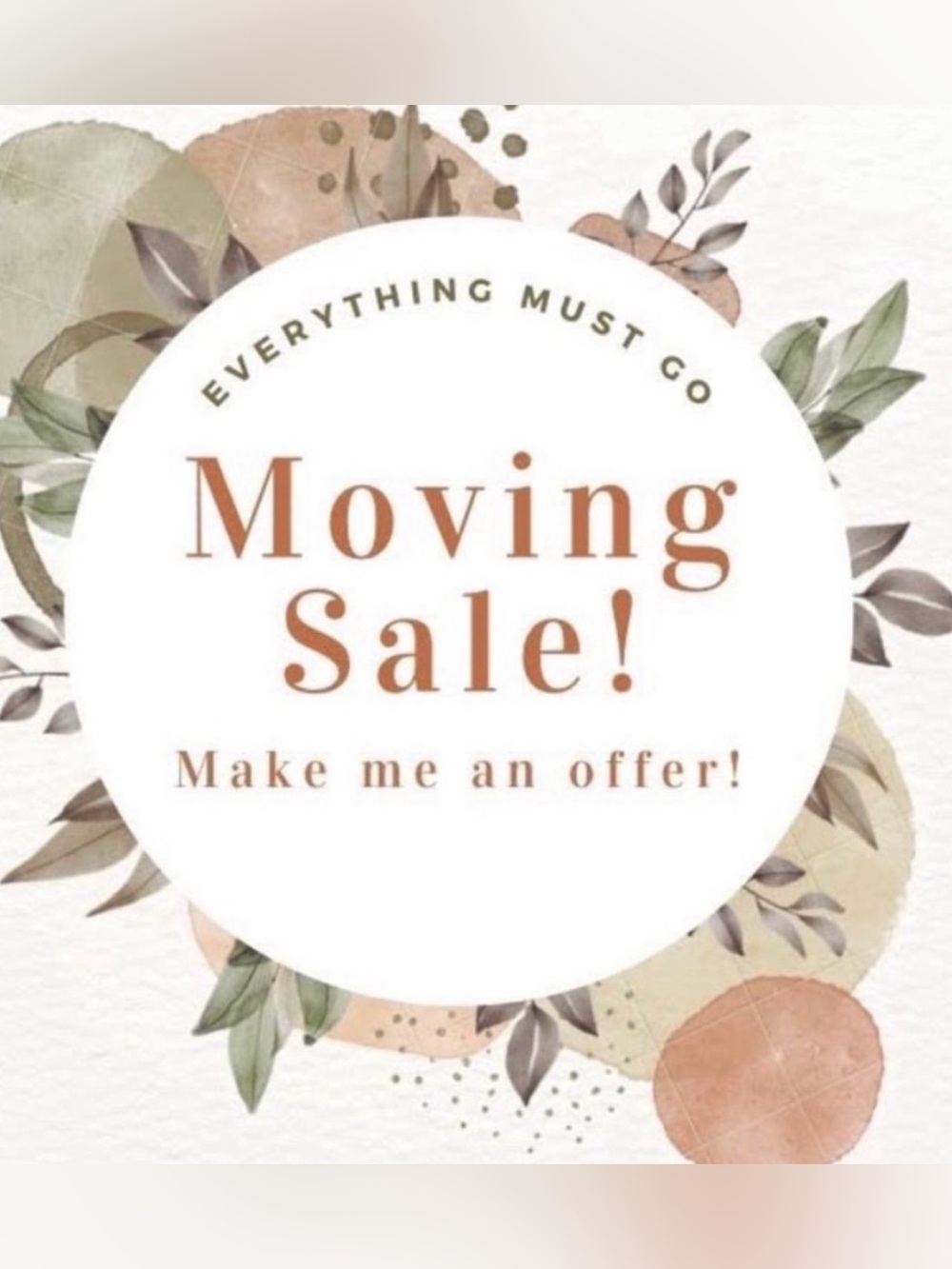 Moving Sale! Through July 2nd